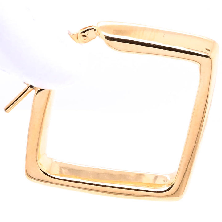 14KT Yellow Gold 23x21mm Square Small Hoop Earrings.