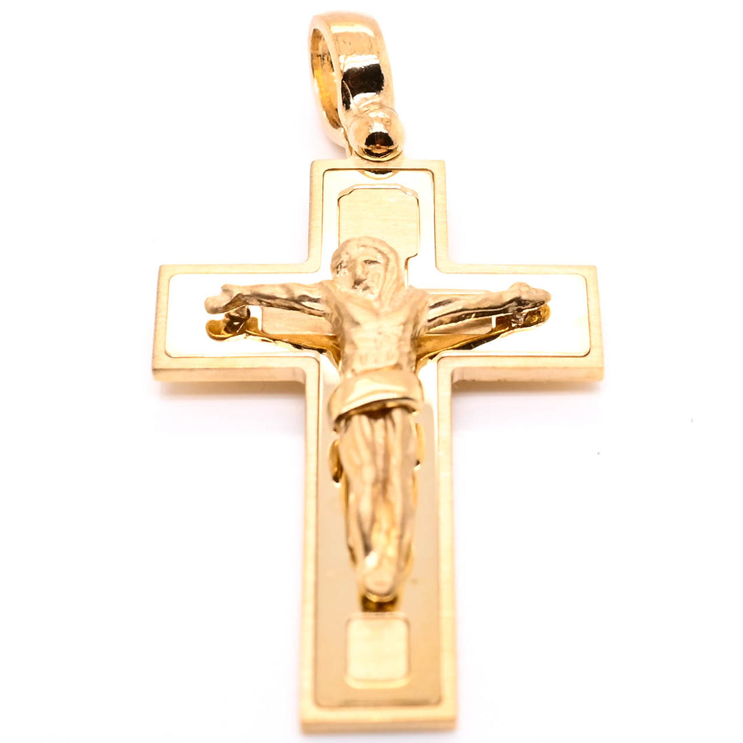 14KT Yellow Gold 41x20mm Crucifix Pendant.