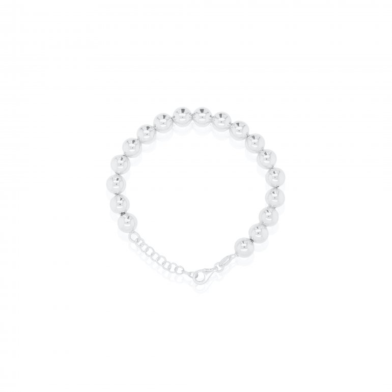 Sterling Silver 7.5" 8mm Bead Bracelet