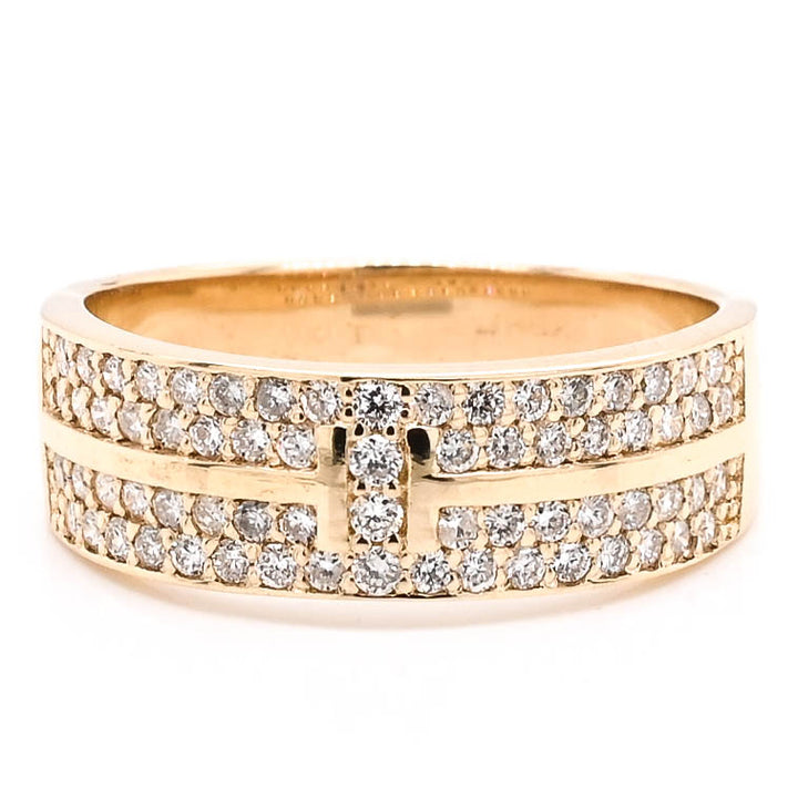 14KT Yellow Gold 0.50CTW Diamond Ring. 

Band Width: 3mm
Size: 6