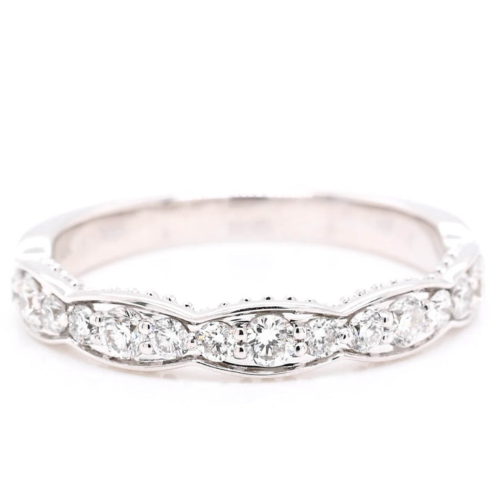 14KT White Gold 0.45CTW Diamond Wedding Band.