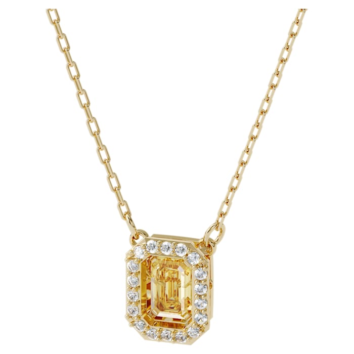 Swarovski Millenia necklace Square Swarovski Zirconia, Yellow, Gold-ton