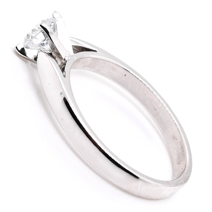 14KT White Gold 0.50CT Round Brilliant LAB GROWN Diamond Solitaire Engagement Ring.