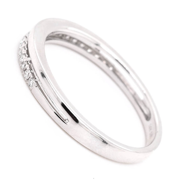 14KT White Gold 0.10CTW Diamond Wedding Band.