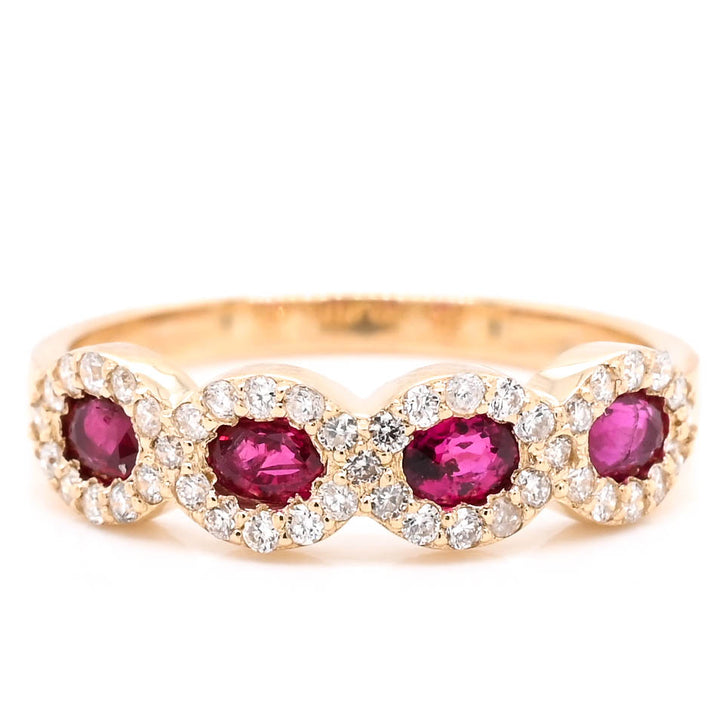 14KT Yellow Gold Ruby and Diamond Ring.