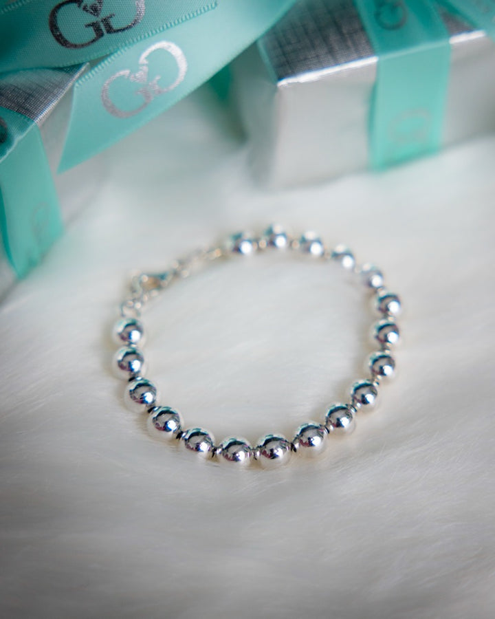 Sterling Silver 7.5" 8mm Bead Bracelet