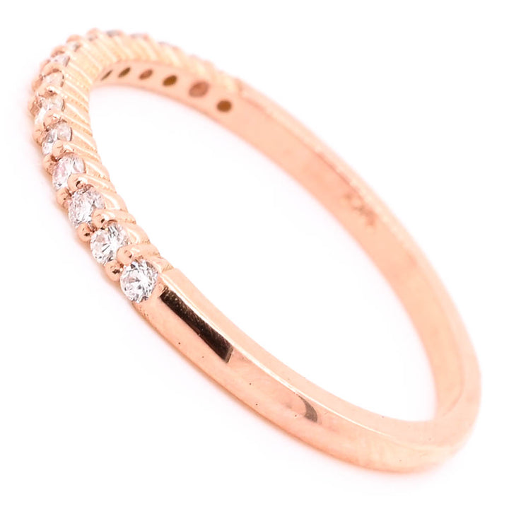 14KT Rose Gold 0.20CTW Diamond Wedding Band.