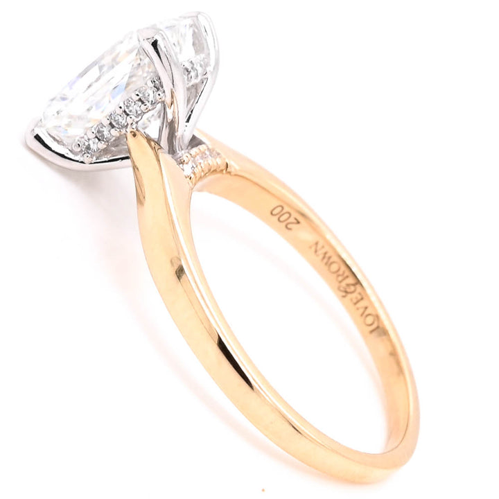 14KT Yellow & White Gold 2.24CTW Radiant Cut Lab Grown Diamond Engagement Ring.