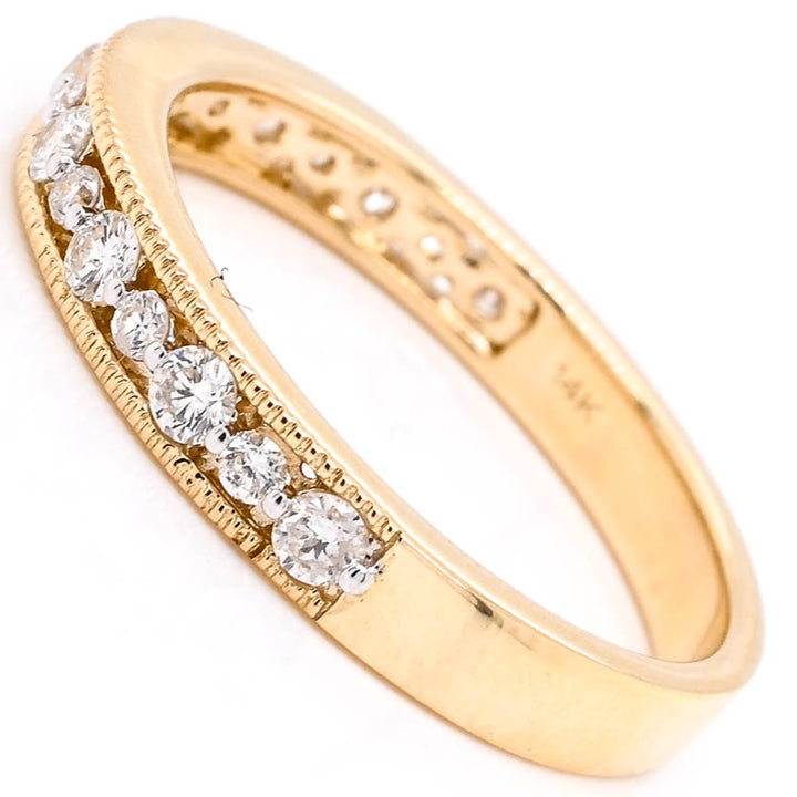 14KT Yellow Gold 0.44CTW Diamond Wedding Band.