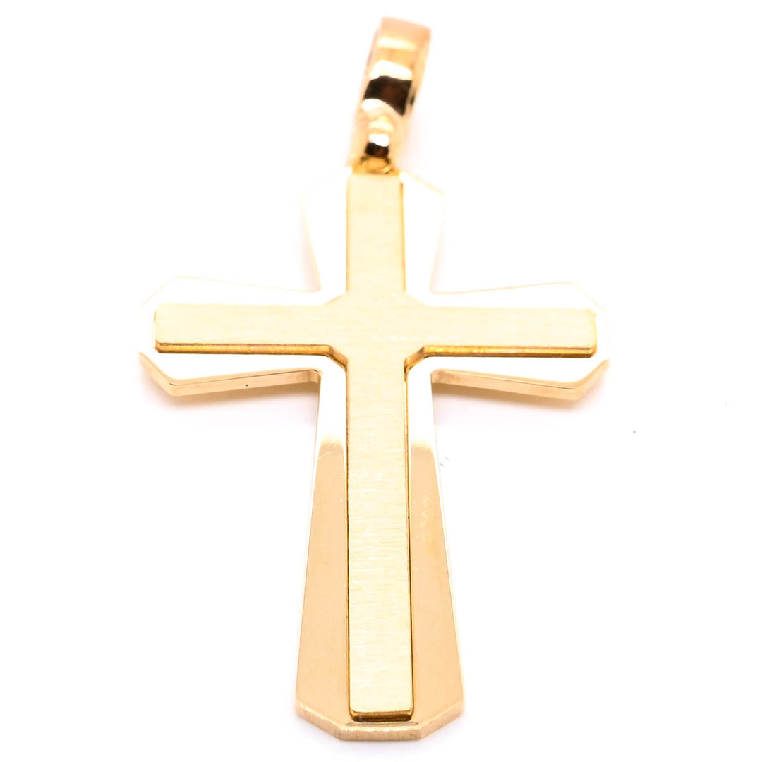 14KT Yellow Gold 42x20mm Cross Pendant.