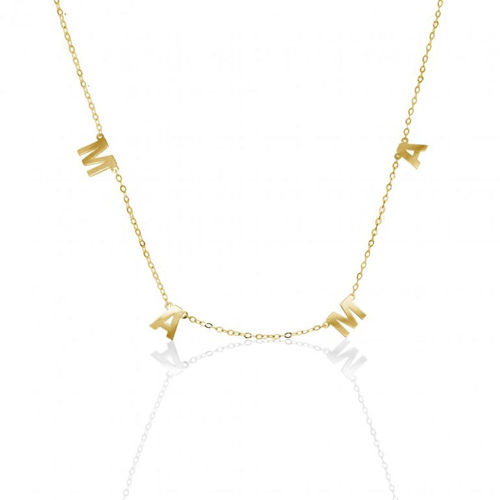 Sterling Silver Vermeil Gold  18" " MAMA"  Necklace