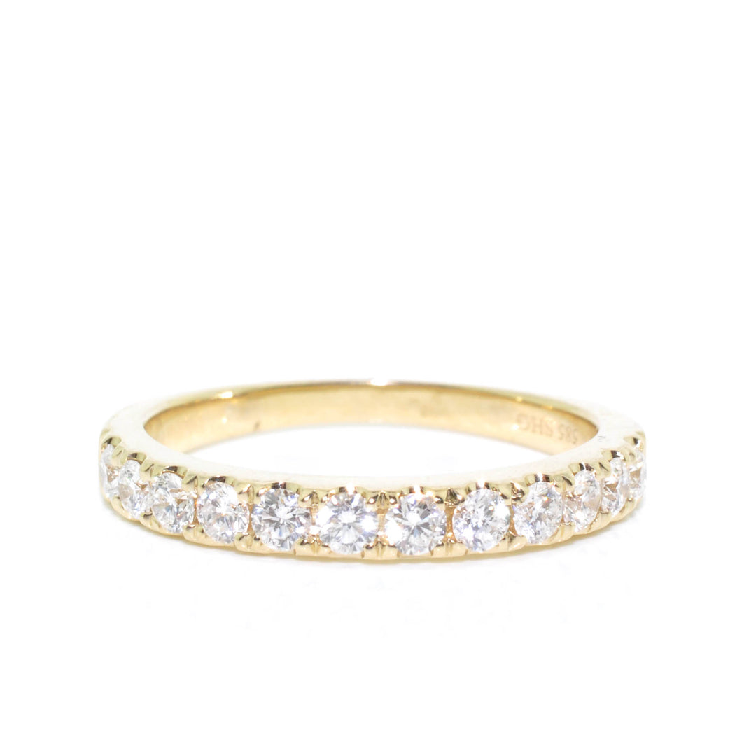 14KT Yellow Gold 0.52CTW Diamond Wedding Band.