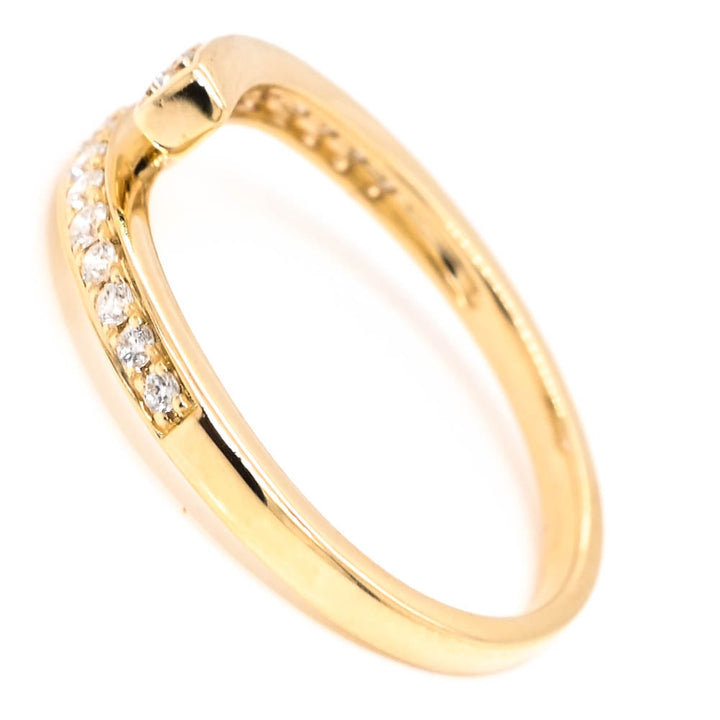 14KT Yellow Gold 0.28CTW Diamond Cross Over  Ring.