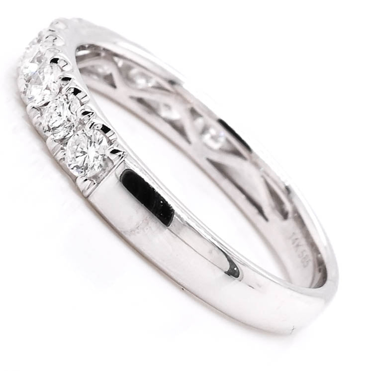 14KT White Gold 0.55CTW Diamond Wedding Band.