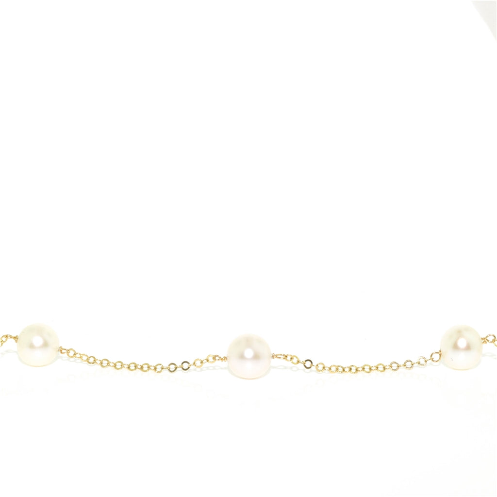 14KT Yellow Gold 7.5" 8-9mm Freshwater Preal Bracelet.