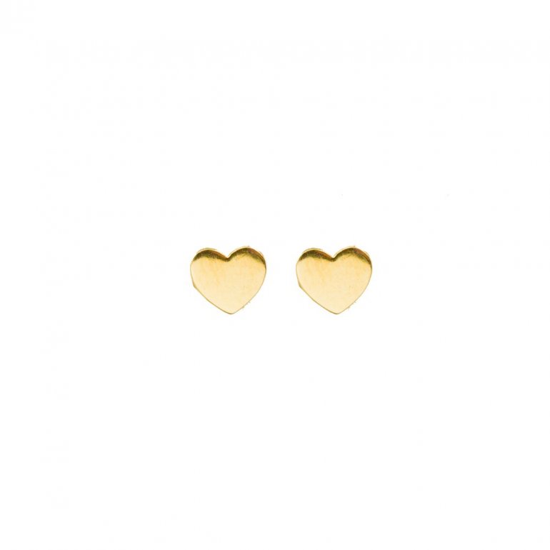 10KT Yellow Gold Heart Stud Earrings.
