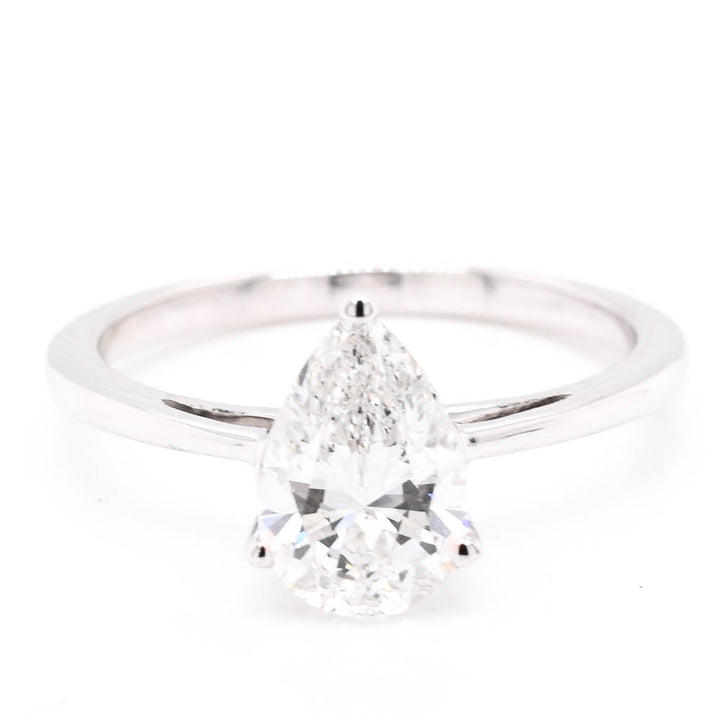 14KT White Gold 1.25CT Shape Solitaire Style Engagement Ring