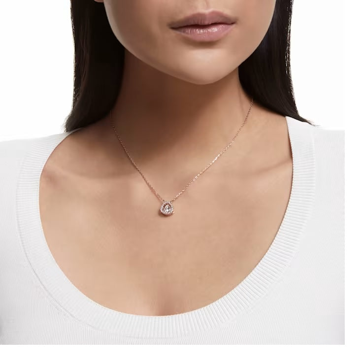 Swarovski Millenia necklace White, Rose-gold tone plated