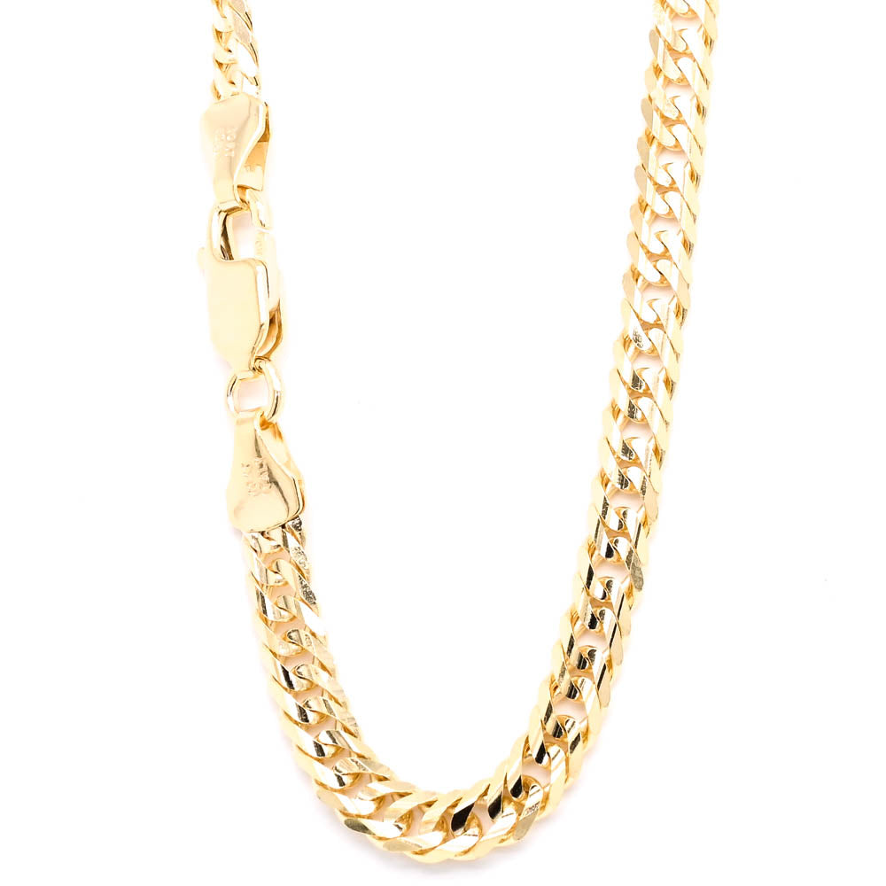 10KT Yellow Gold 24" 3.5mm Light Curb Link Chain.