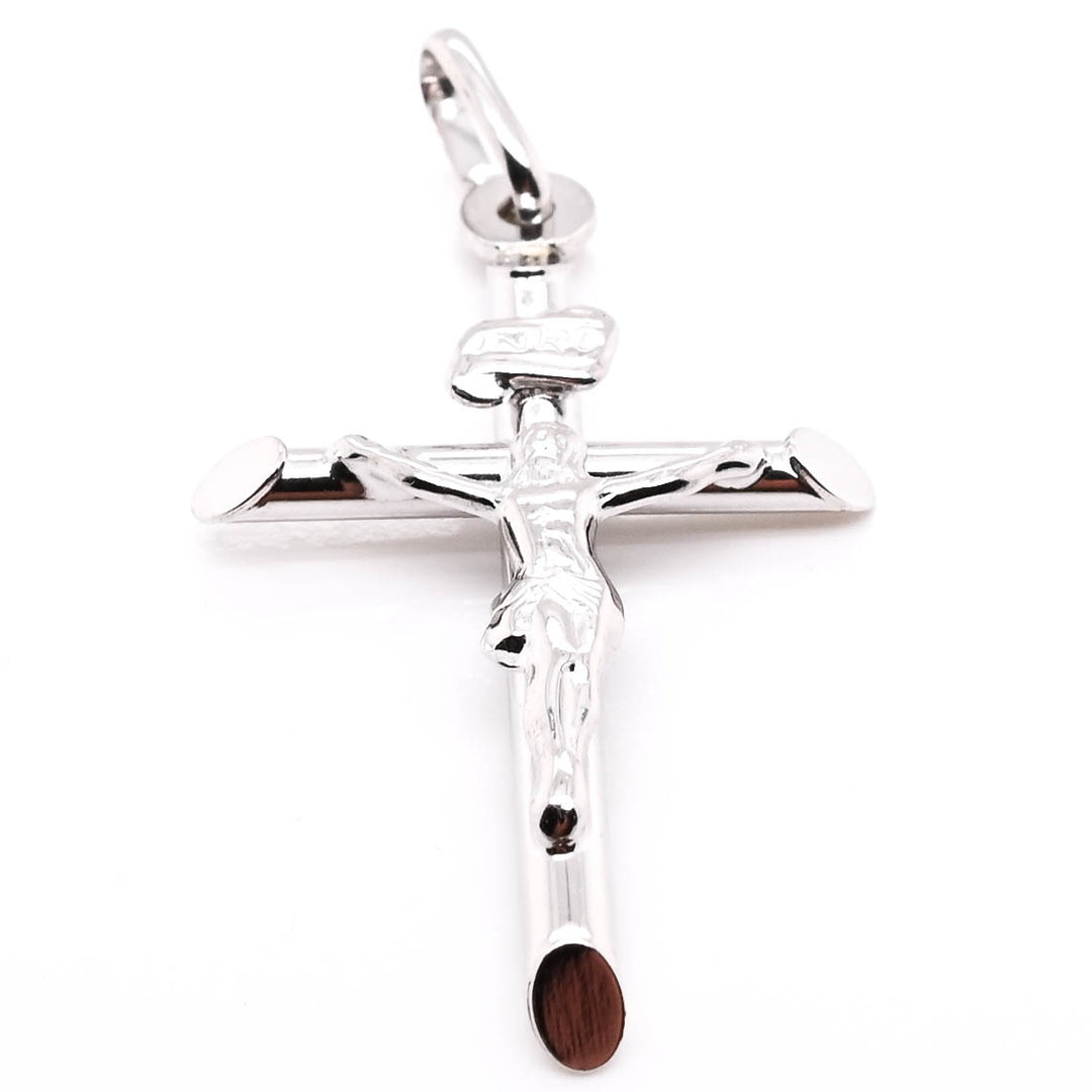 10KT White Gold 28x15mm Crucifix Pendant.