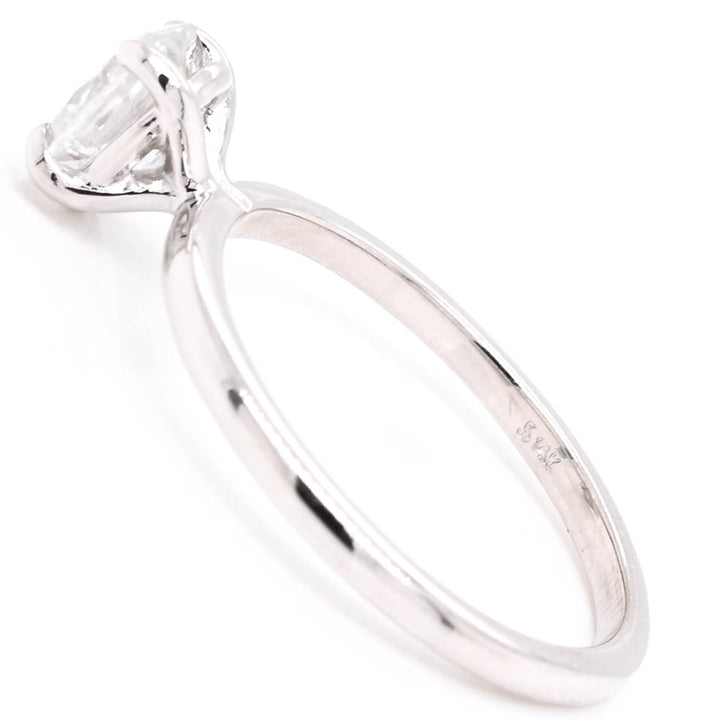 14KT White Gold 7x5mm Oval Shape Moissanite Solitaire Ring.