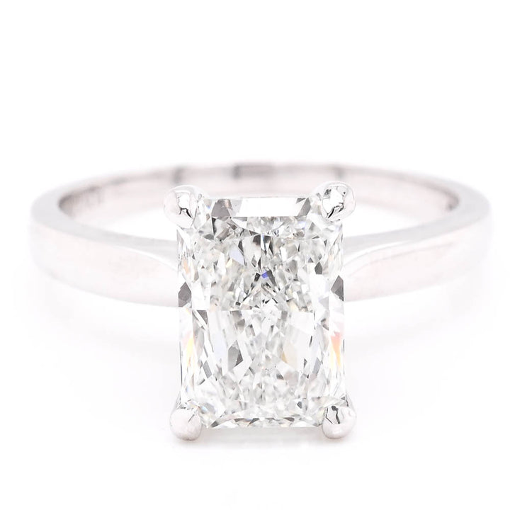 14KT White Gold 2.24CTW Radiant Cut Lab Grown Diamond Engagement Ring.