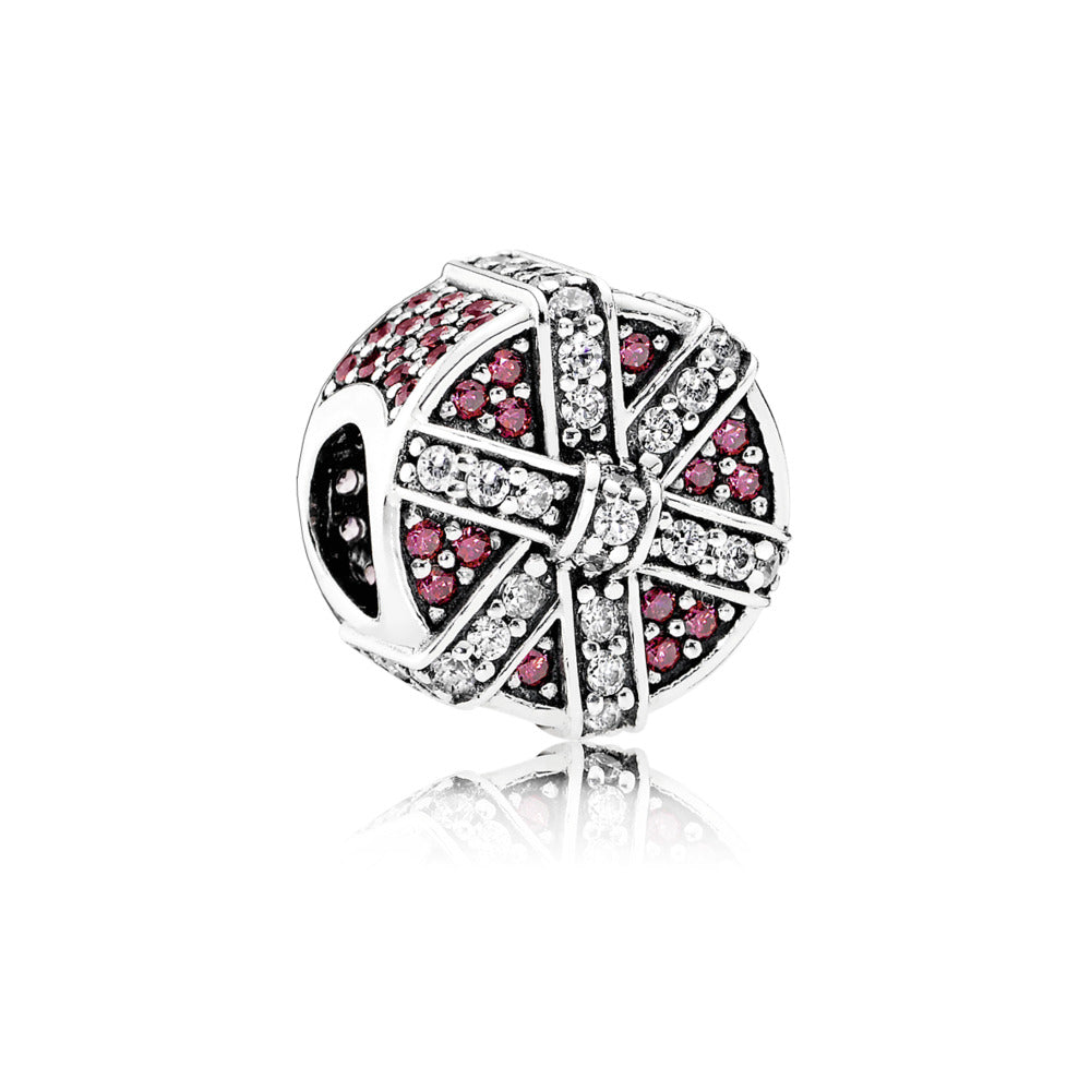 Shimmering Gift, Red & Clear CZ