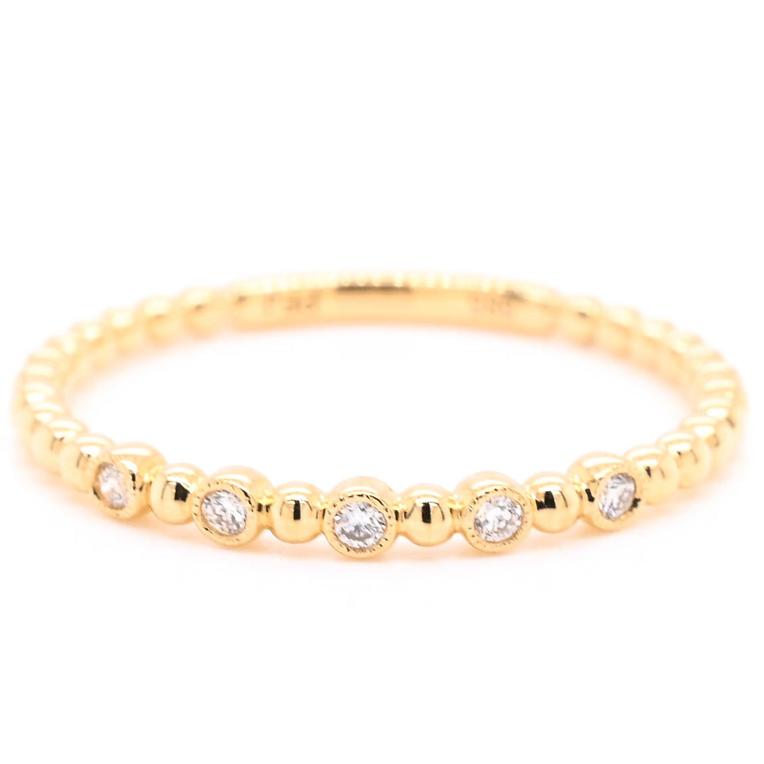 14KT Yellow Gold 0.05CTW Diamond Ring.