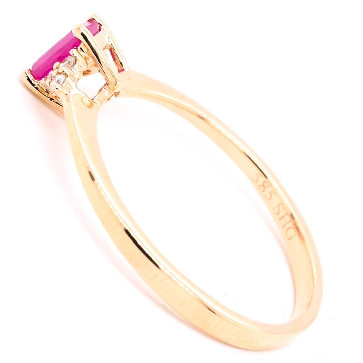 14KT Yellow Gold 0.33CT Ruby and Diamond Ring