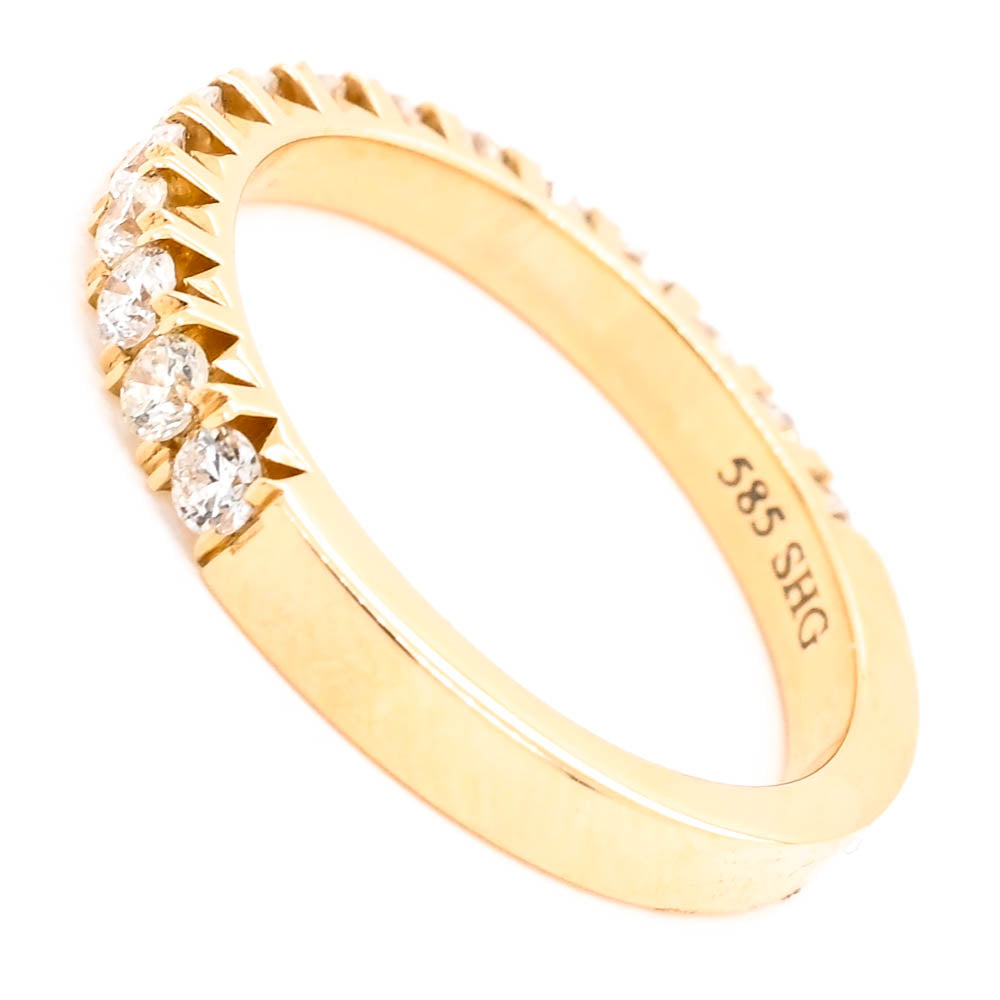 14KT Yellow Gold 0.42CTW Diamond Wedding Band.