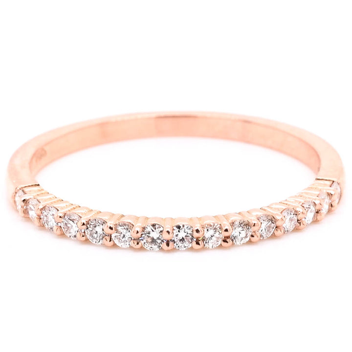 14KT Rose Gold 0.20CTW Diamond Wedding Band.