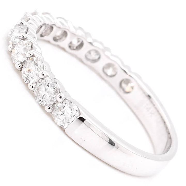 14KT White Gold 0.96CTW Diamond Wedding Band.