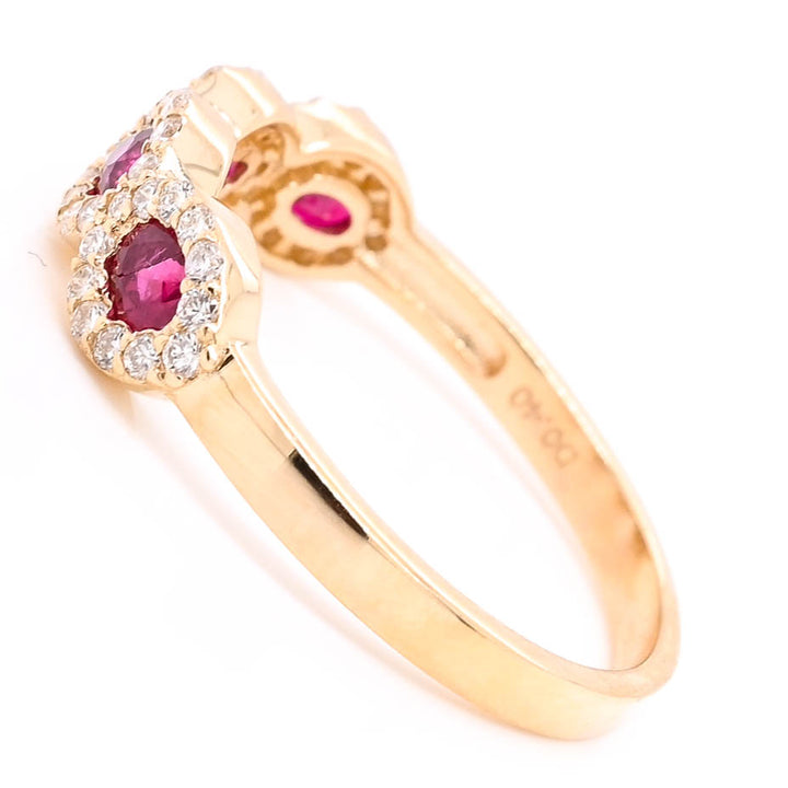 14KT Yellow Gold Ruby and Diamond Ring.