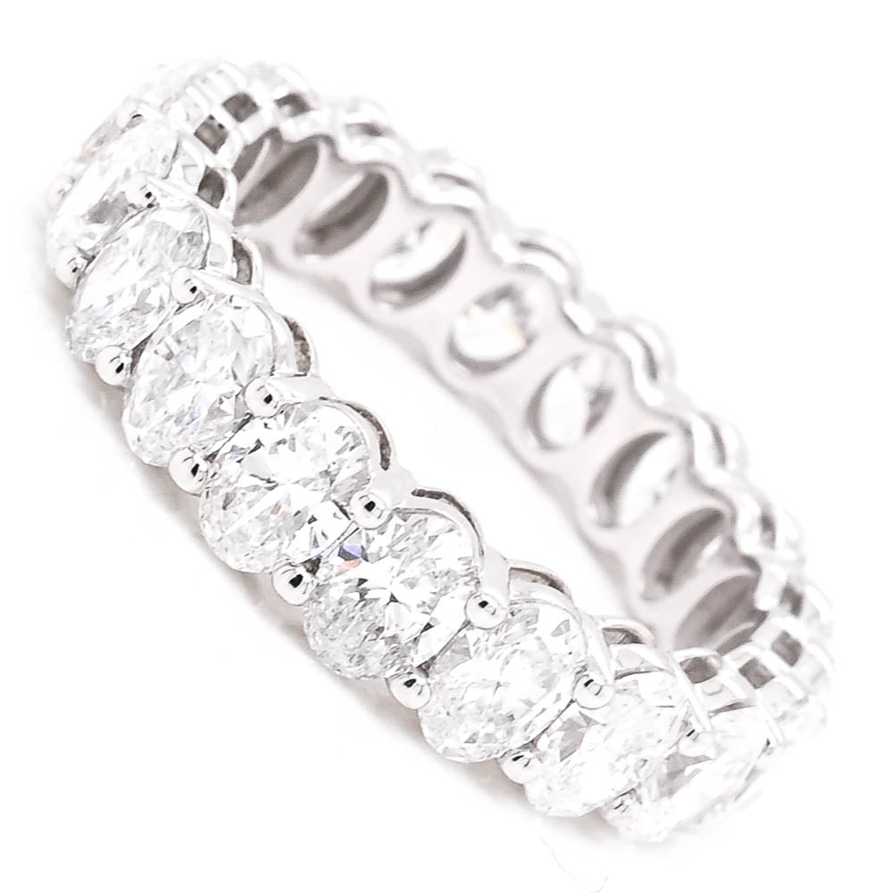 14KT White Gold 3.14CTW Oval Shape Lab Grown Diamond Eternity Band.