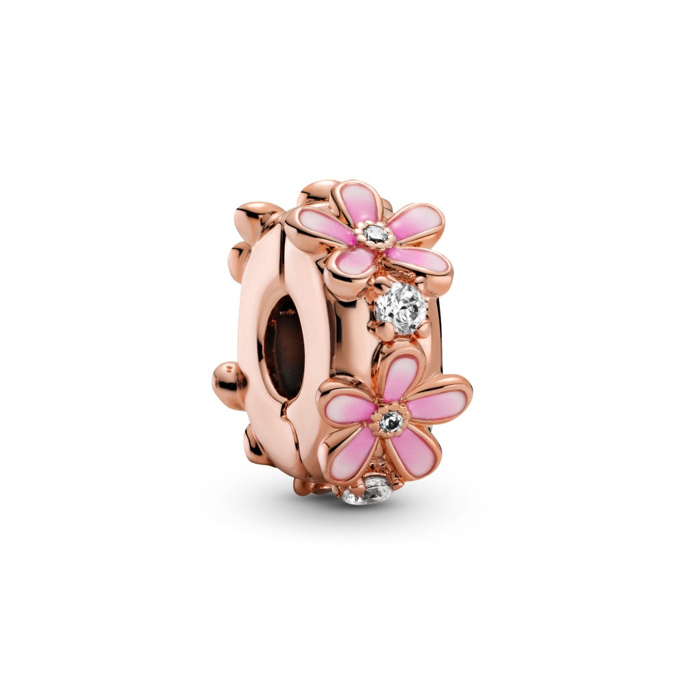 Pink Daisy Spacer Clip Charm