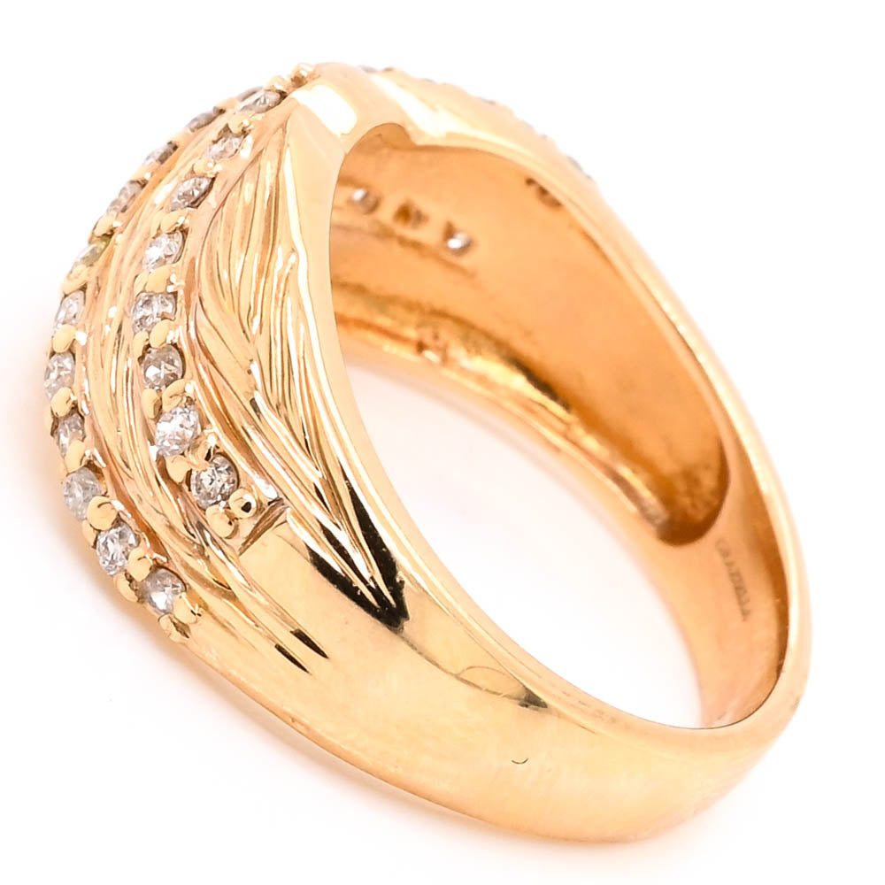 14KT Yellow Gold 0.42CTW SI F-G Colour Diamond Celebration Ring.