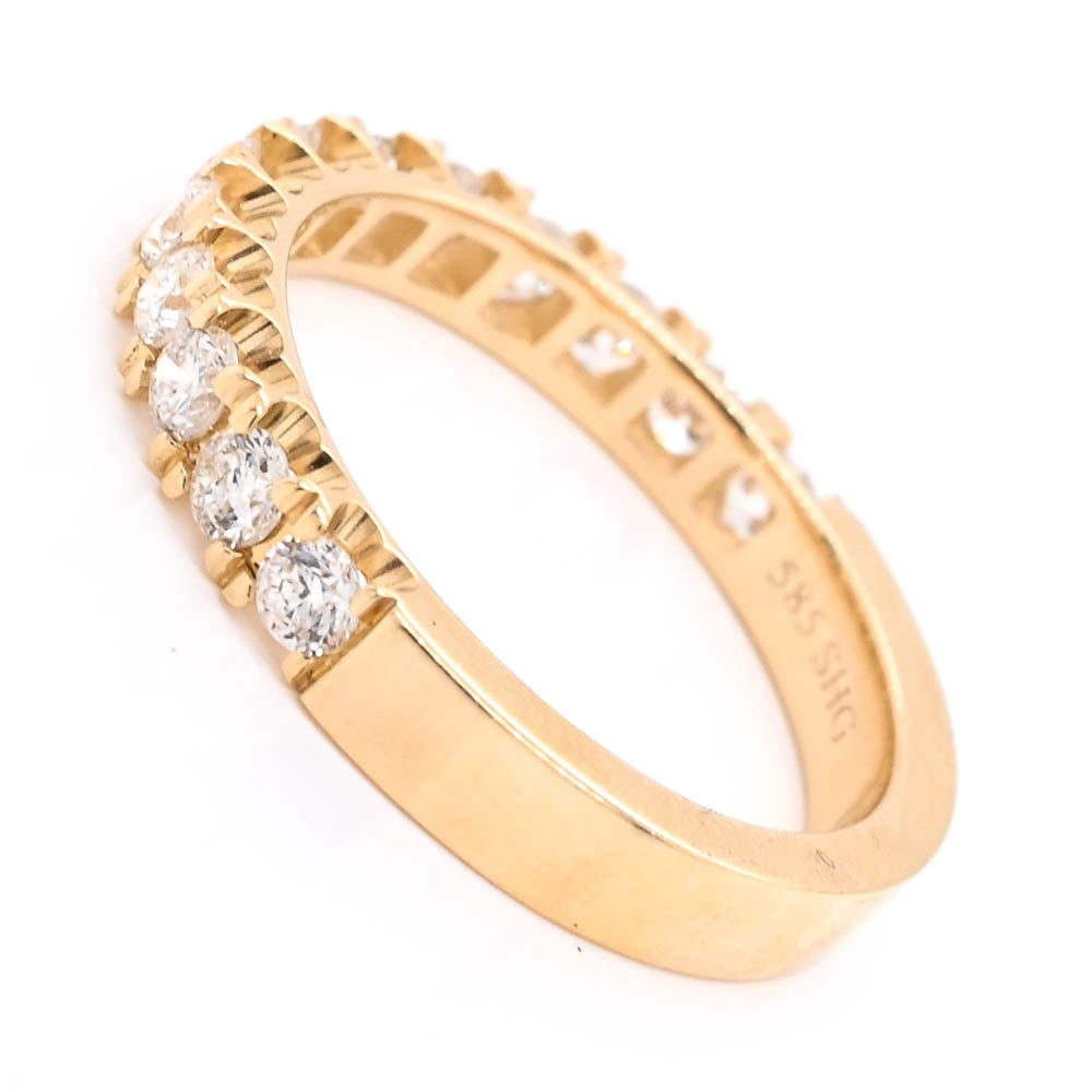 14KT Yellow Gold 0.70CTW Diamond Wedding Band.