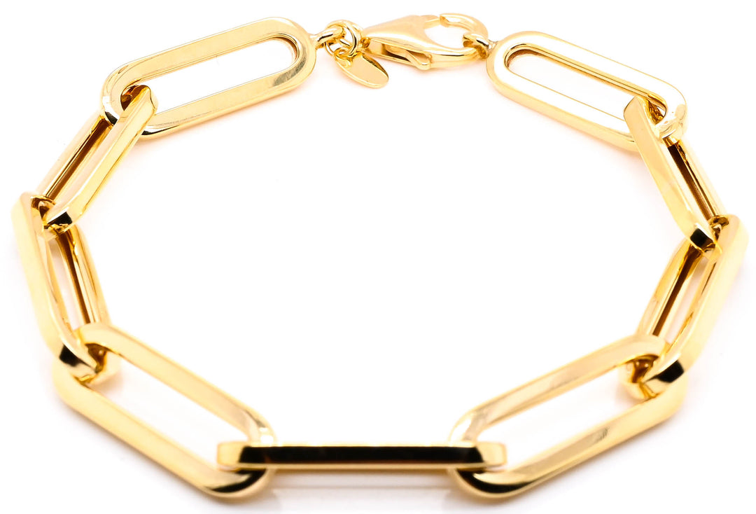 Paper Clip Chain Bracelet (4.2 Mm) In 14K Yellow Gold