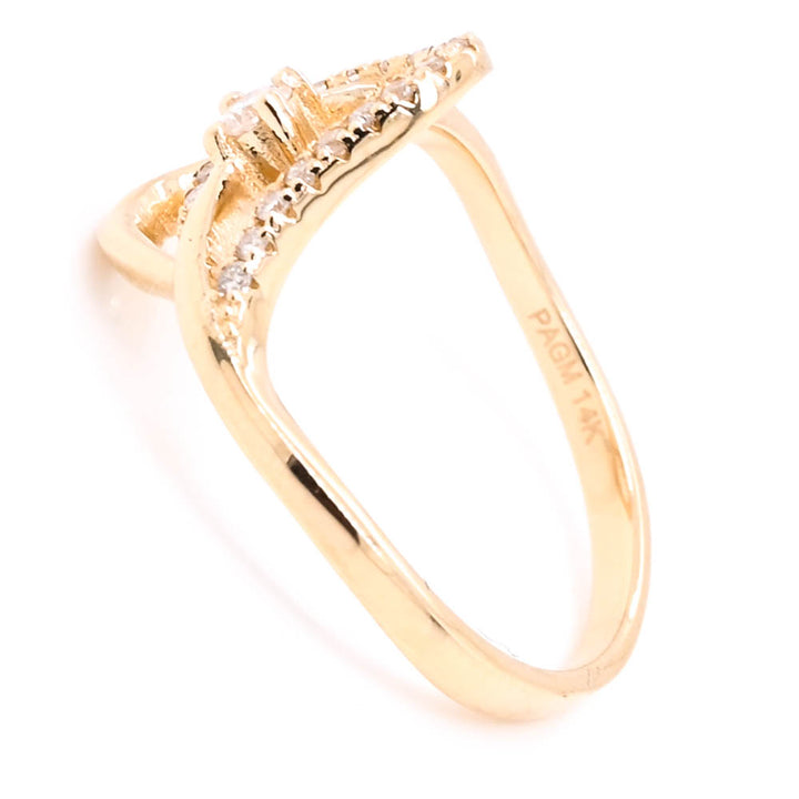 14KT Yellow Gold 0.20CTW Diamond Ring.