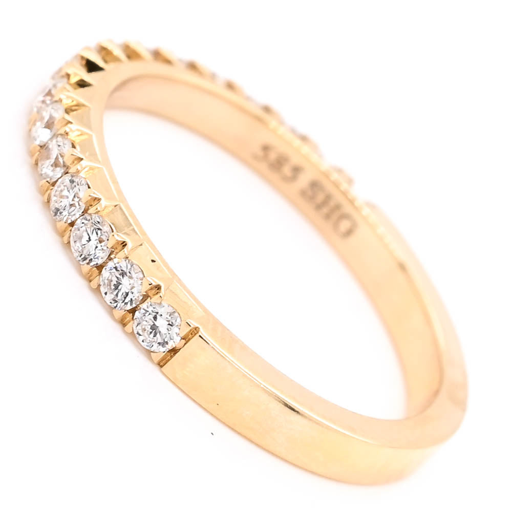 14KT Yellow Gold 0.43CTW Diamond Wedding Band. 

Band Width: 2mm
Si