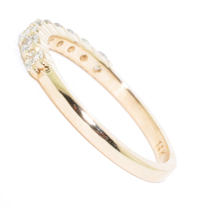 14KT Yellow gold 0.45CTW Diamond Wedding Band.