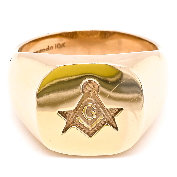 10KT Yellow Gold Masonic Ring.