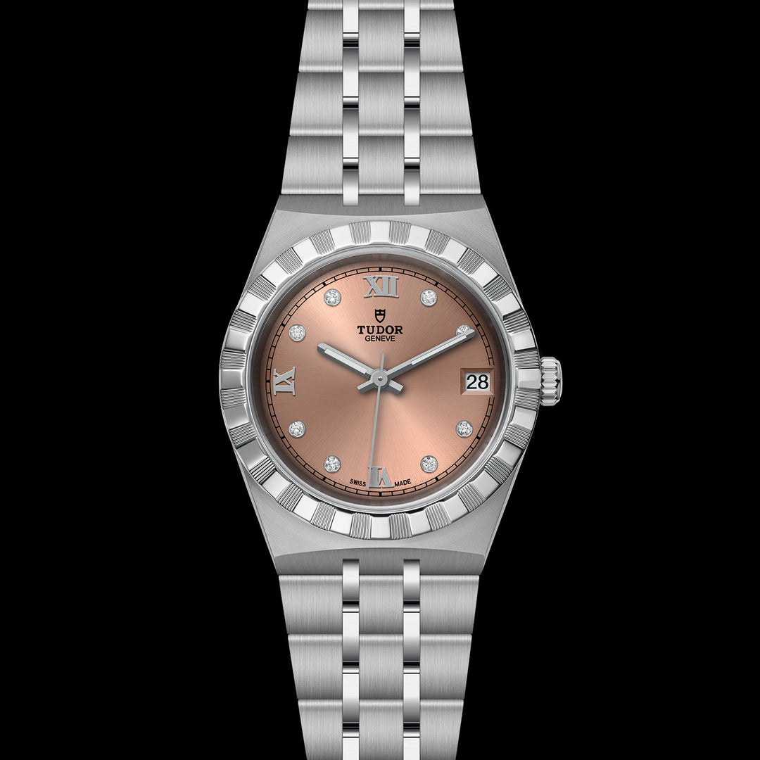 Tudor Royal Watch - M28400-0011 - 34mm Steel Case, Salmon Diamond Dial