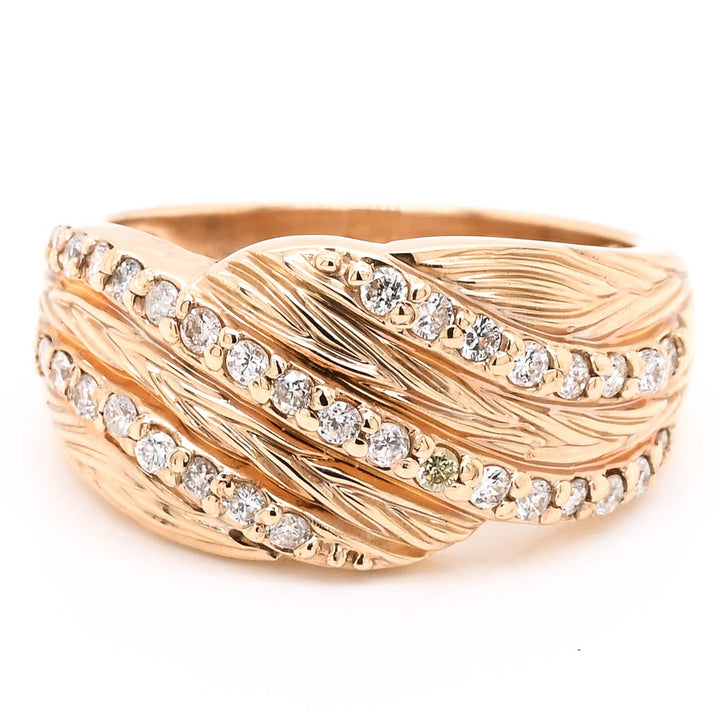 14KT Yellow Gold 0.42CTW SI F-G Colour Diamond Celebration Ring.