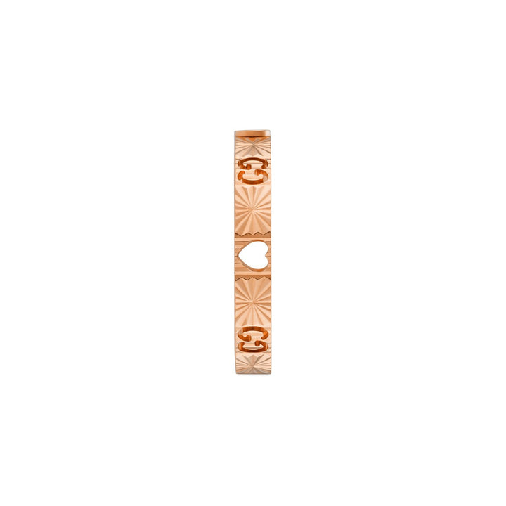 Gucci 18KT Rose Gold 0.03CTW VVS G-H Colour Diamond Iconoic Heart Ring.