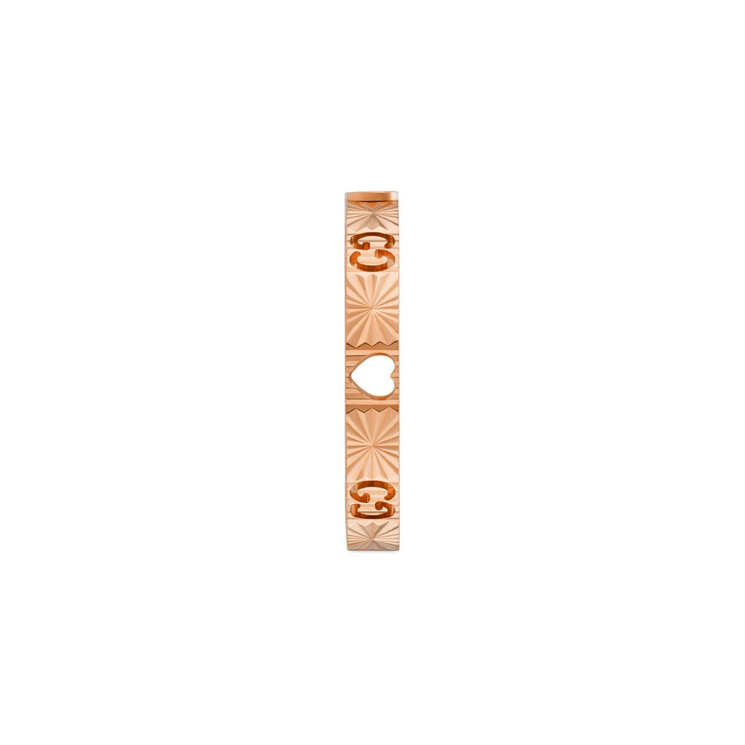 Gucci 18KT Rose Gold 0.03CTW VVS G-H Colour Diamond Iconoic Heart Ring.