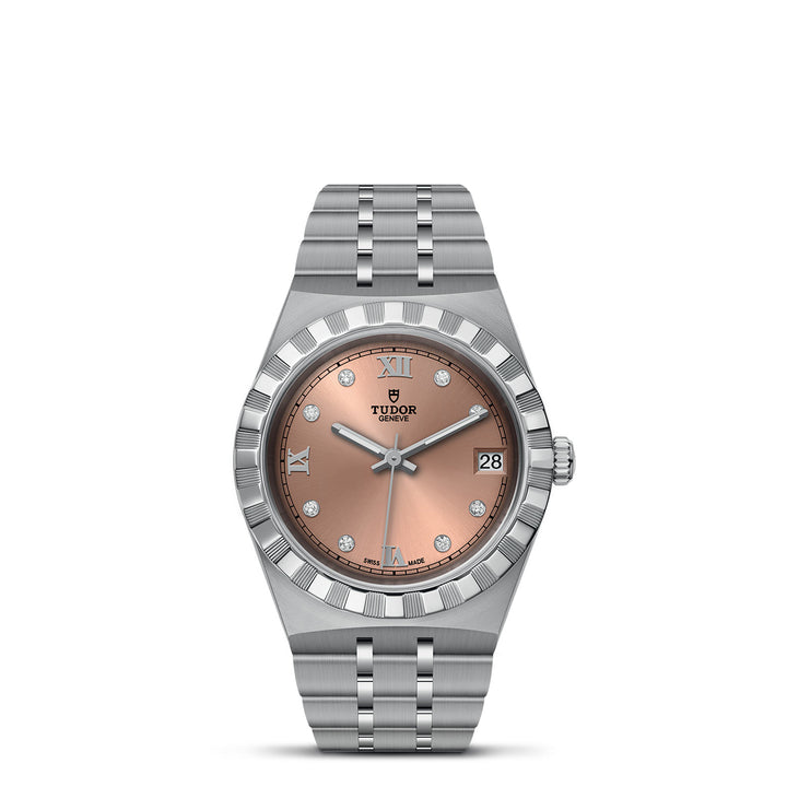 Tudor Royal Watch - M28400-0011 - 34mm Steel Case, Salmon Diamond Dial